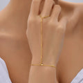 Women's Beach Ring Bracelet Integrated Chain