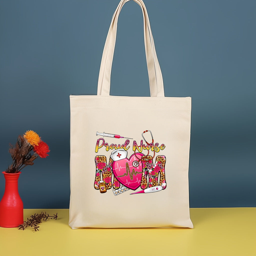Canvas printed shoulder bag, fashionable and lightweight shopping bag, large-capacity cotton bag 2pcs hobo. - SJB-DIAMOND ELITES