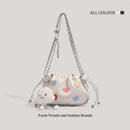 Folded bag female, autumn and winter fashion design chain Crossbody bag, cute small crossbody purse