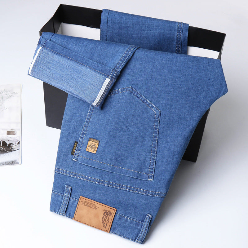Summer Ultra-thin Tencel Men's Loose Straight Light Blue Thin And Comfortable Jeans Lootquake LLC
