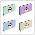 Women's alphabet embroidered wallet, long coin purse, nylon zipper ticket holder, multi-function card bag - SJB-DIAMOND ELITES