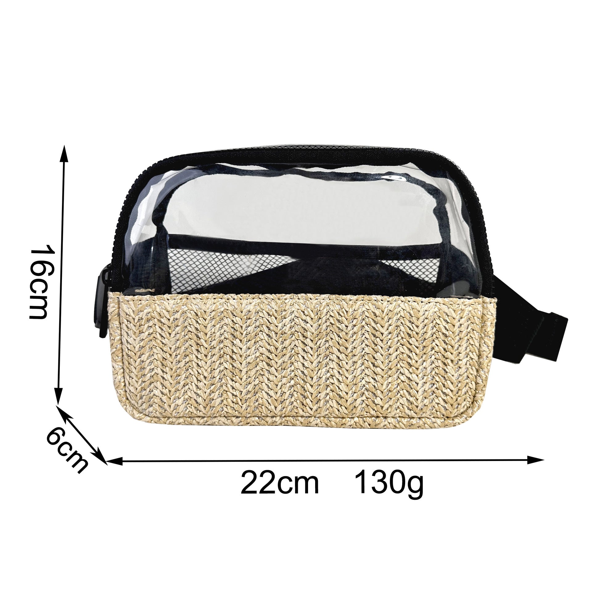 Transparent PVC Straw Waist Bag – Portable, Waterproof Beach Waist Bag & Fanny Pack for Women – Crossbody Chest Purse with Stylish Design - SJB-DIAMOND ELITES