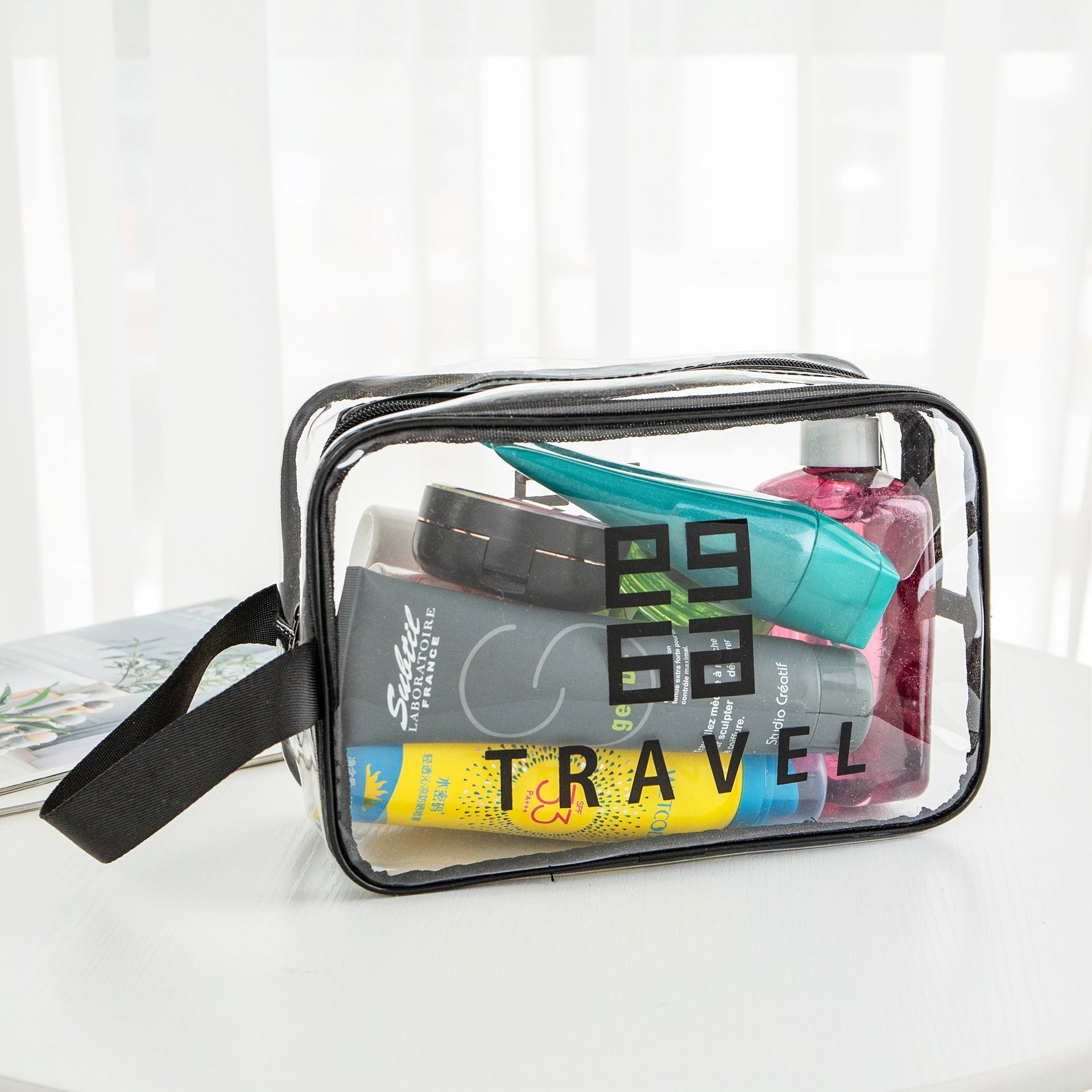 Transparent Toiletry Bag,Wash bag portable cosmetic bag, waterproof travel cosmetics large-capacity storage bag - SJB-DIAMOND ELITES