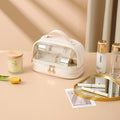 Transparent double layers cosmetic bag, travel large-capacity portable storage bag, PVC waterproof handbag cosmetic toilet bag, transparent makeup purse,Makeup bag with compartments, - SJB-DIAMOND ELITES