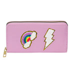 Women's alphabet embroidered wallet, long coin purse, nylon zipper ticket holder, multi-function card bag - SJB-DIAMOND ELITES
