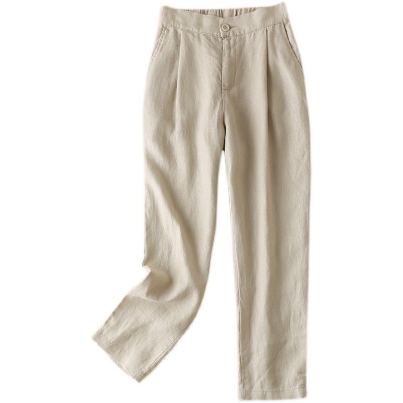 Women's Casual Loose Baggy Linen Straight  Summer Thin Harem Pants - SJB-DIAMOND ELITES