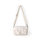 Women's bag simple tooling shoulder Crossbody bag, small pleated stylish casual nylon bag, small square purse