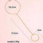 Women's Beach Ring Bracelet Integrated Chain