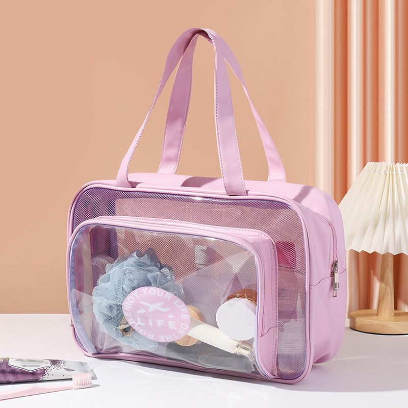 Large Capacity Transparent Wash Bag, Swimming Fitness Bath Bag, Cosmetics Storage Bag, Wet and Dry Separation Hand Shoulder Travel Bag for College Dorm Camp GymTransparent Cosmetic Bag, - SJB-DIAMOND ELITES