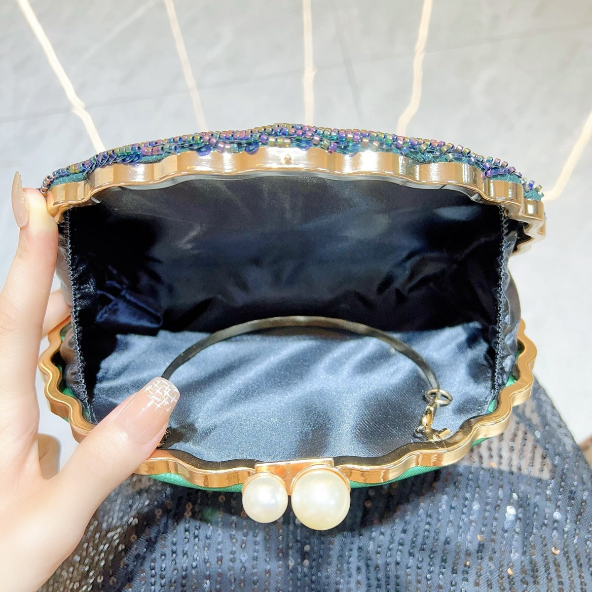 Elegant Retro Craft Beaded Evening Bag – Stylish Clutch Purse for Prom, Party, and Special Occasions – Perfect Prom Bags Clutches with Sparkling Beadwork - SJB-DIAMOND ELITES