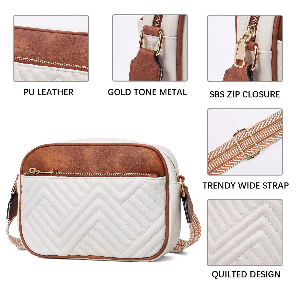 Vintage popular embroidered grid small women crossbody bag,Small Crossbody Purse for Women Triple Zip, - SJB-DIAMOND ELITES