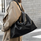 Genuine leather cowhide large hobo bag, real leather commuter women's bag, fashionable pleated shoulder bag, hobo bag for women - SJB-DIAMOND ELITES