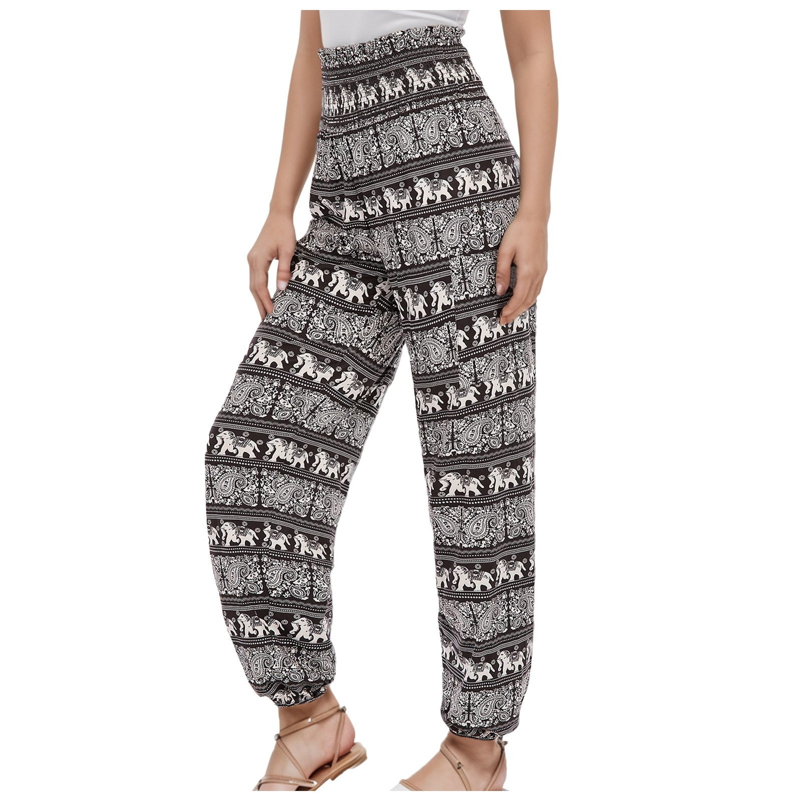 Women's Striped Digital Floral Print Casual Jumpsuit Lootquake LLC