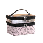 Multifunctional double-layer cosmetic bag, transparent storage bag, travel portable tote bag, large-capacity waterproof toilet bag - SJB-DIAMOND ELITES