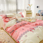 Four-piece Set Sanding Skin Bed Sheet Quilt Cover Pi-Mart