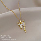 Titanium Steel Butterfly Drop Pendant Necklace Personality