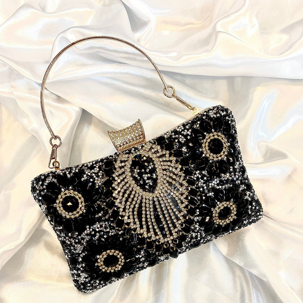 Handmade rhinestone bag, bar nightclub evening dress bag, wedding birthday banquet dress, banquet bag - SJB-DIAMOND ELITES