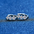 S925 Sterling Silver Plated Pt950 High-grade Ear Ring Moissanite Ear Studs
