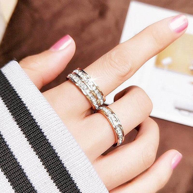 Small Square Diamond Full Diamond Starry Ring Pi-Mart