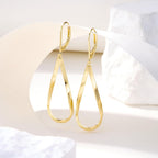 Gold Earrings for Women Hypoallergenic Leverback Drop Dangle Earrings Trendy 14K Gold Plated Twisted Spiral Teardrop Rhombus Heart Dangle Earring for Women Dainty Fashion Jewelry Gifts
