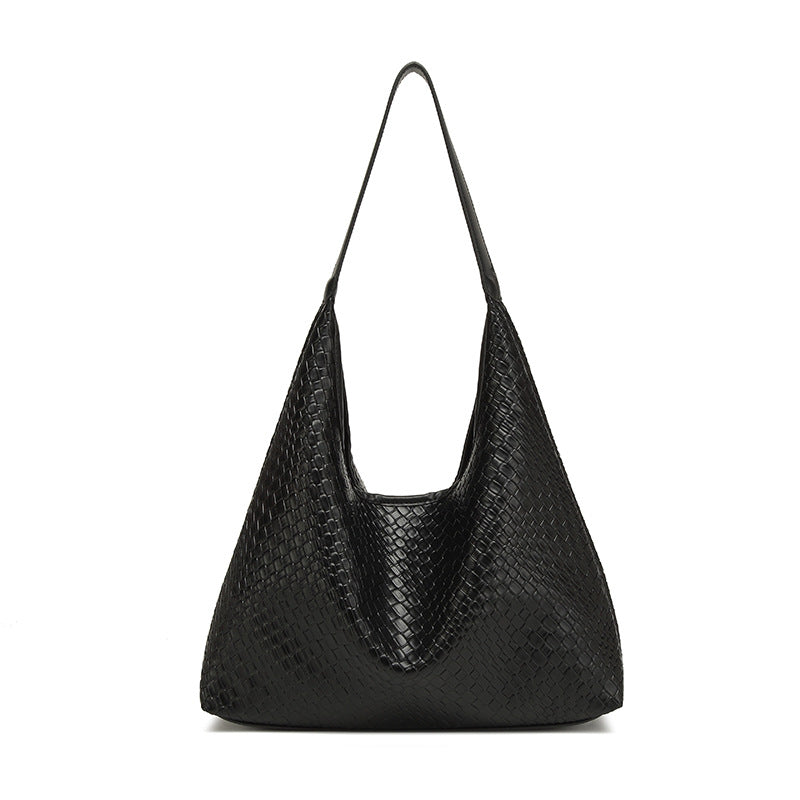 Soft leather woven hobo bag for women, tote bag for women, casual large capacity handheld shoulder bag, shoulder hobo purse - SJB-DIAMOND ELITES