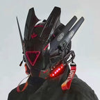 Punk mask round lights wing braids triangle lights music festival LED glow tech sense boy helmet Halloween - SJB-DIAMOND ELITES