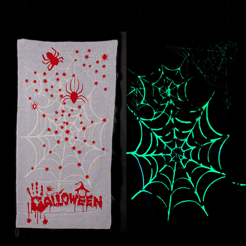 Halloween luminous light curtain pumpkin ghost spider web haunted house secret room horror blood gauze atmosphere layout props - SJB-DIAMOND ELITES