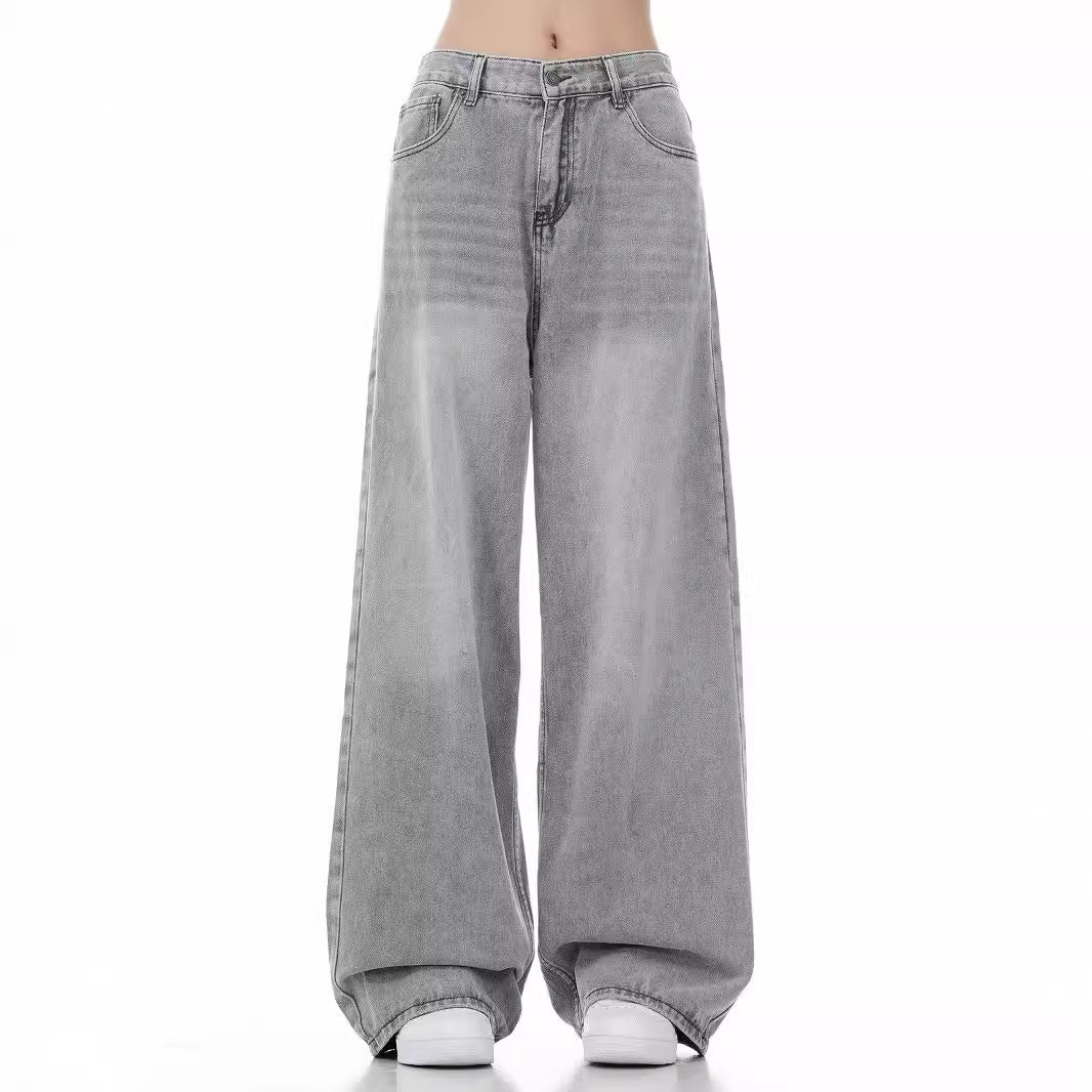 Loose Casual Wide Leg Straight Worn Jeans Lootquake LLC