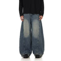 Men's American Retro Washed Design Wide Leg Loose Jeans Lootquake LLC