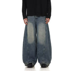 Men's American Retro Washed Design Wide Leg Loose Jeans Lootquake LLC
