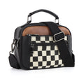 Chessboard double zipper small crossbody bag,Tote small crossbodyPU square bag, Small Crossbody Purse for Women Triple Zip, - SJB-DIAMOND ELITES
