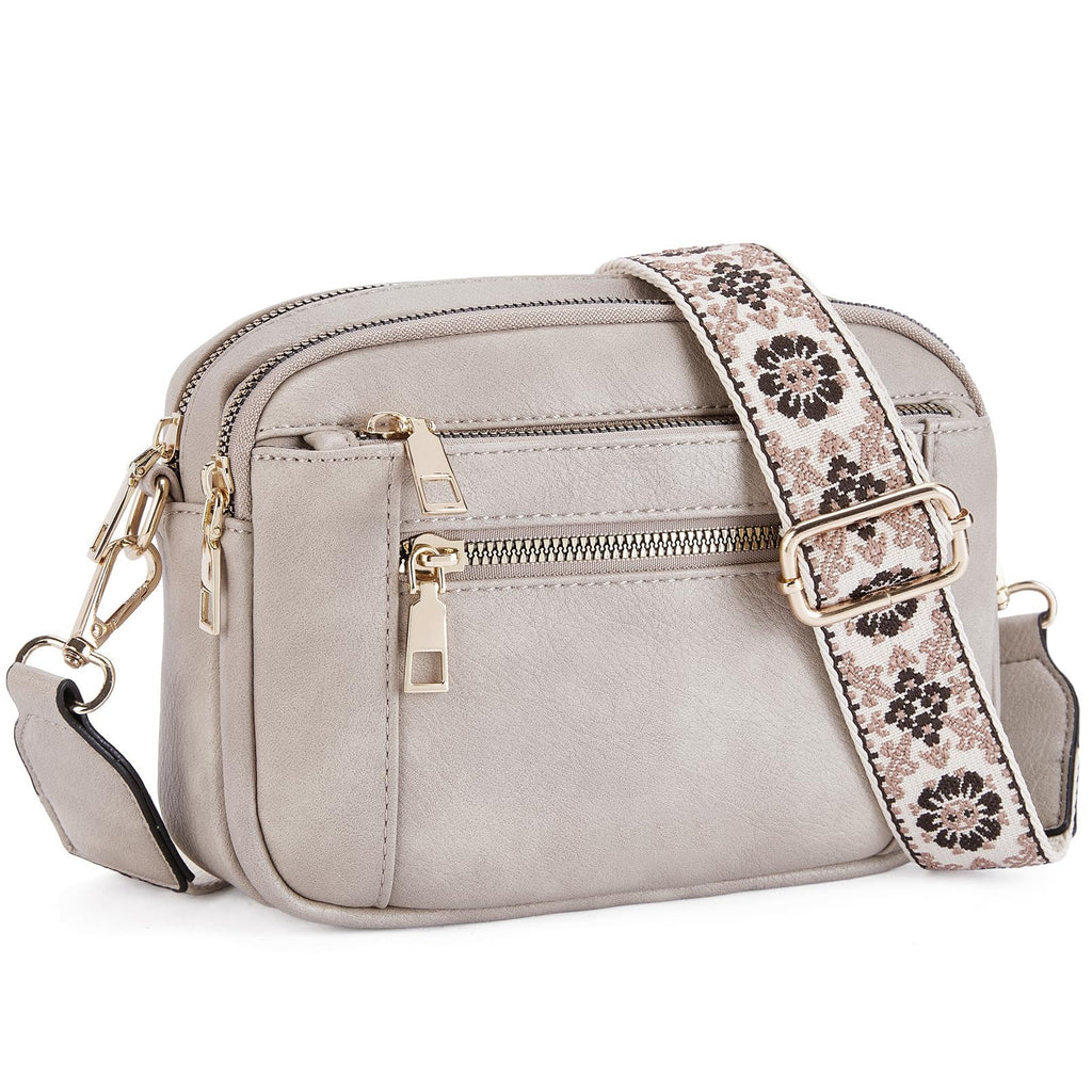 Small Crossbody Purse for Women Triple Zip, Color Matching Multifunctional Zipper Crossbody Bag, Small Square Bag PU Shoulder Bag, - SJB-DIAMOND ELITES