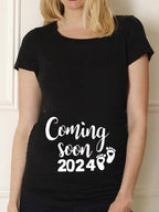 Maternity Shirt Maternity Cute Baby Printed O-Neck Lootquake LLC