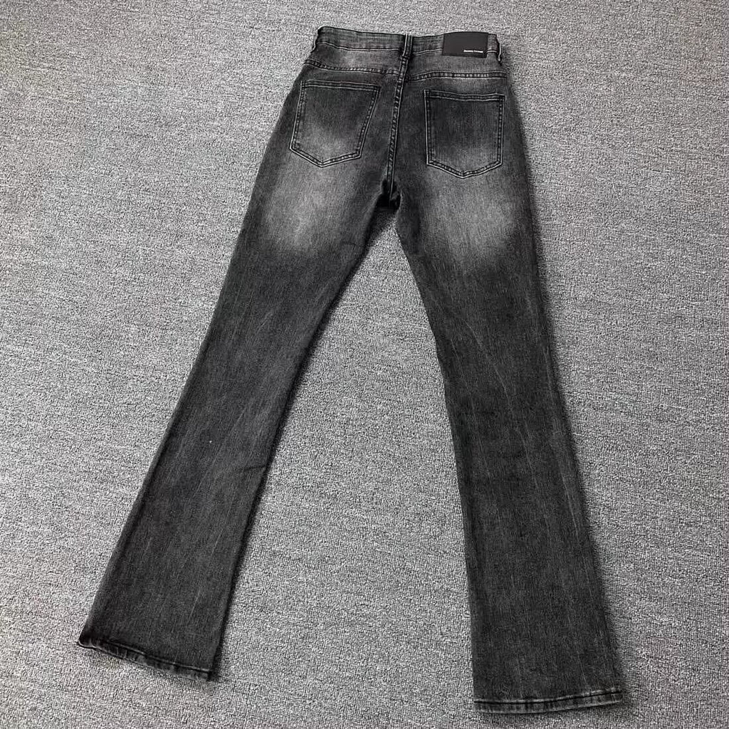 Two-color Bronzing Brush Wax Wash Distressed Micro-elastic Horn Jeans For Men Lootquake LLC