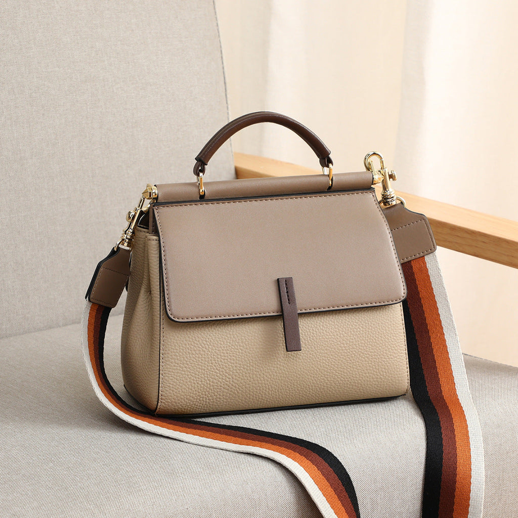 Cowhide leather tote bag shoulder purse leather crossbody strap 8853 - SJB-DIAMOND ELITES