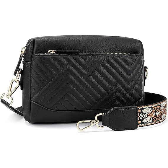 Quilted embroidered grid color matching small women crossbody bag, simple small square bag, shoulder messenger bag - SJB-DIAMOND ELITES