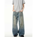 Splash-ink Jeans Men's Retro Washed Distressed Baggy Straight Trousers Lootquake LLC