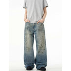 Splash-ink Jeans Men's Retro Washed Distressed Baggy Straight Trousers Lootquake LLC