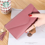 Wallet women's long, fringed three-fold flip clutch bag, simple women's wallet evening - SJB-DIAMOND ELITES