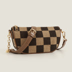 Small Crossbody Bag – Versatile Commute with Checkerboard Canvas, Compact Earphone Bag, Stylish 2-in-1 Chest Bag & Fanny Pack for Everyday Use - SJB-DIAMOND ELITES