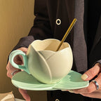 Creative Ceramic Coffee Set Suit Breakfast Milk Cup And Saucer Pi-Mart