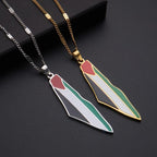 MAC100 Stainless Steel Vintage keffiyeh Palestine Map Pendant Necklace - SJB-DIAMOND ELITES