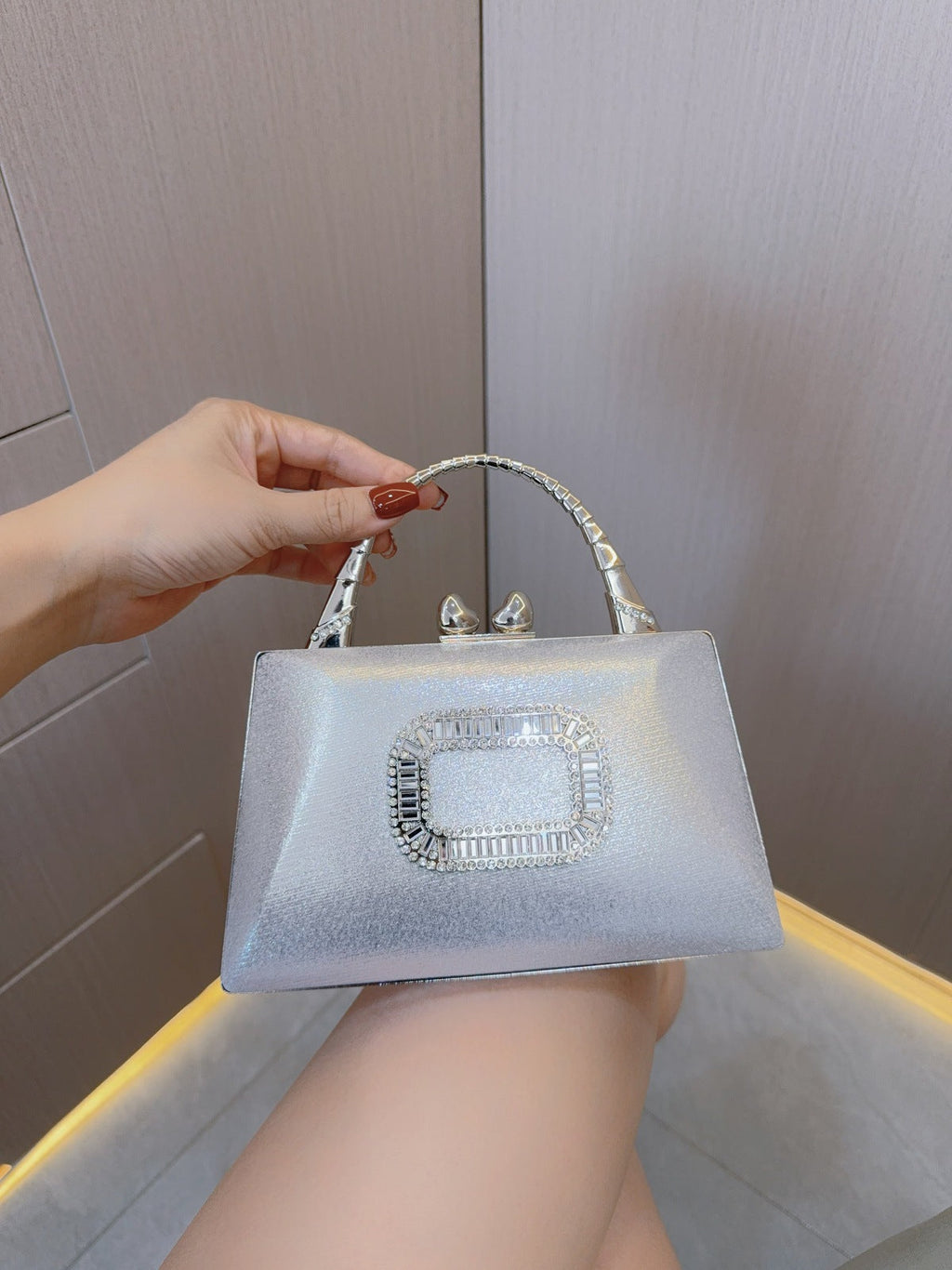 Gold Clutch Silver Clutch Purses Ladies Evening bag Party Dinner Bag - SJB-DIAMOND ELITES