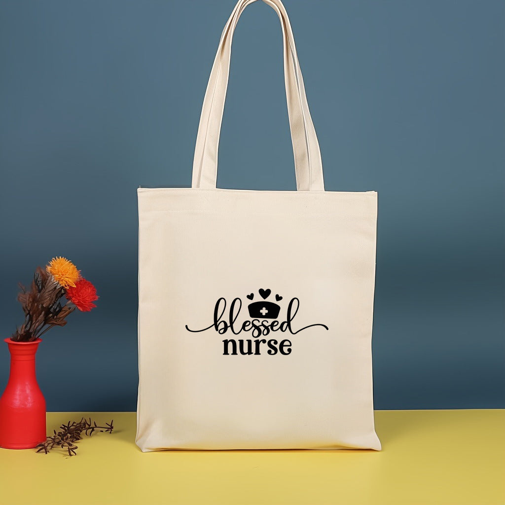 Canvas printed shoulder bag, fashionable and lightweight shopping bag, large-capacity cotton bag 2pcs hobo. - SJB-DIAMOND ELITES