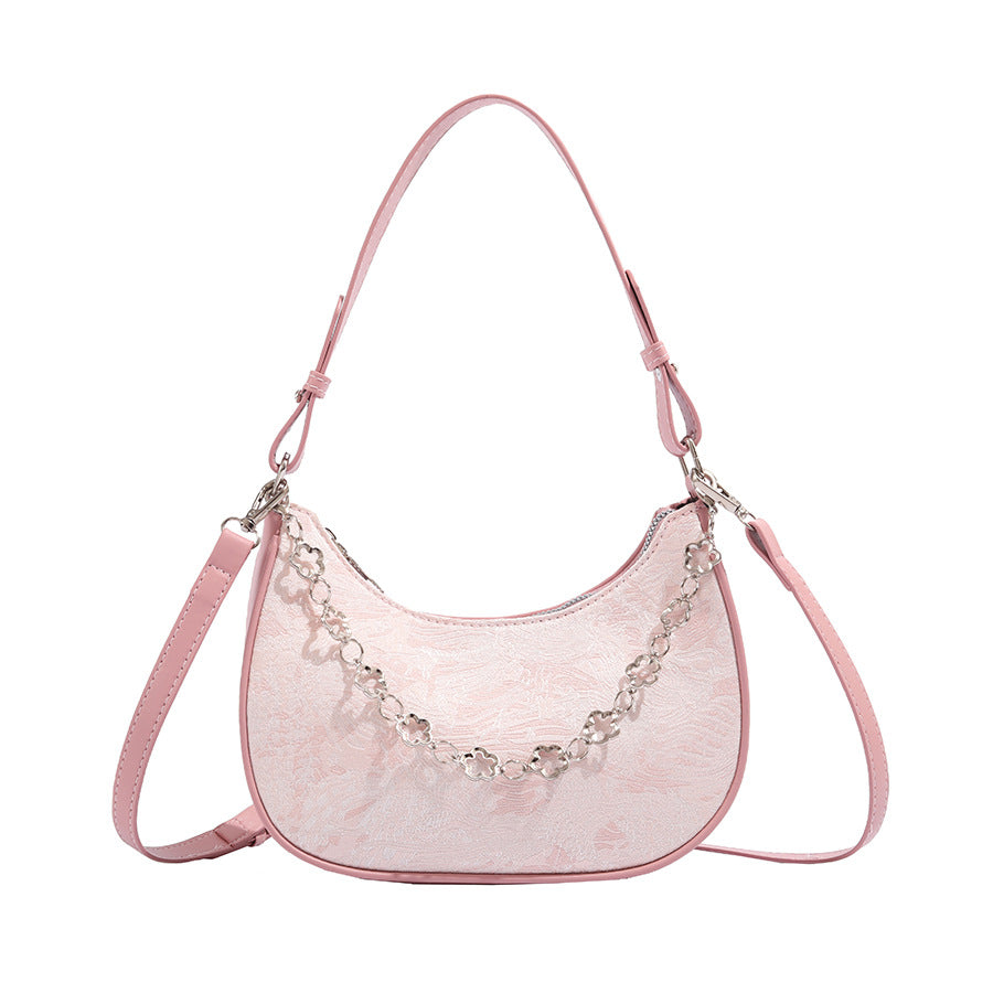 Women hobo bag, armpit bag, autumn fashion design shoulder bag, crossbody small shoulder bag pink for girls - SJB-DIAMOND ELITES
