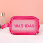 Frosted pu three-piece toilet bag, large-capacity pvc toiletries, translucent cosmetics, portable makeup bags,Makeup bags for women,Large makeup bag,Travel makeup bag, - SJB-DIAMOND ELITES