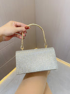 Rhinestone Evening Bag Wedding Birthday Banquet Party Purse Silver Shiny Banquet Clutch Bag Party Prom - SJB-DIAMOND ELITES