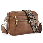 Small Crossbody Purse for Women Triple Zip, Color Matching Multifunctional Zipper Crossbody Bag, Small Square Bag PU Shoulder Bag, - SJB-DIAMOND ELITES