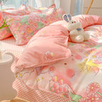 Four-piece Set Sanding Skin Bed Sheet Quilt Cover Pi-Mart