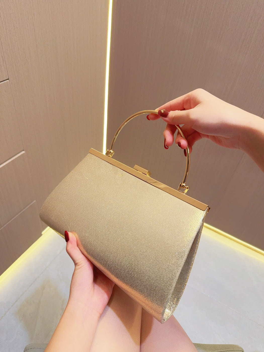Evening Handbag Wedding bag Clutch bag Dress bag pleated skew dinner party Party diamond set banquet bag - SJB-DIAMOND ELITES